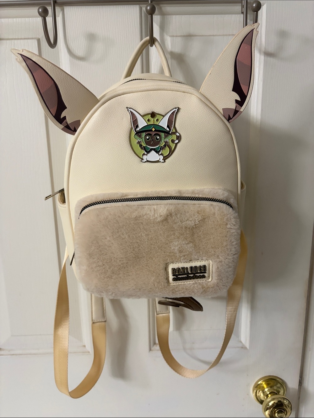 Nickelodeon Avitar Momo Cream Mini Backpack with Character Ears and Furry Pocket